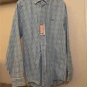 Vineyard Vines Blue & Green Plaid Button-Down Shirt